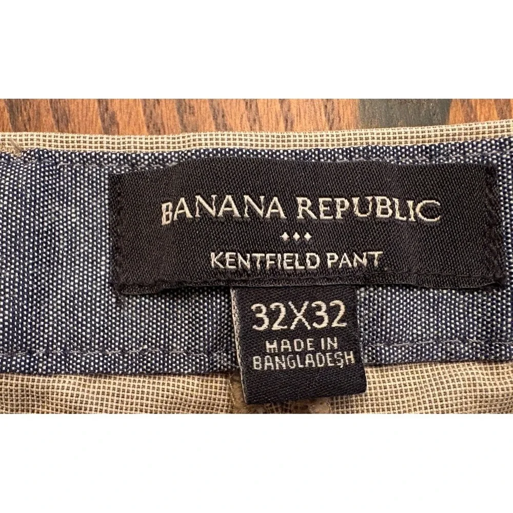 Banana Republic Kentfield Mens  Chino Pants 32x30.5 Tan Patterned
